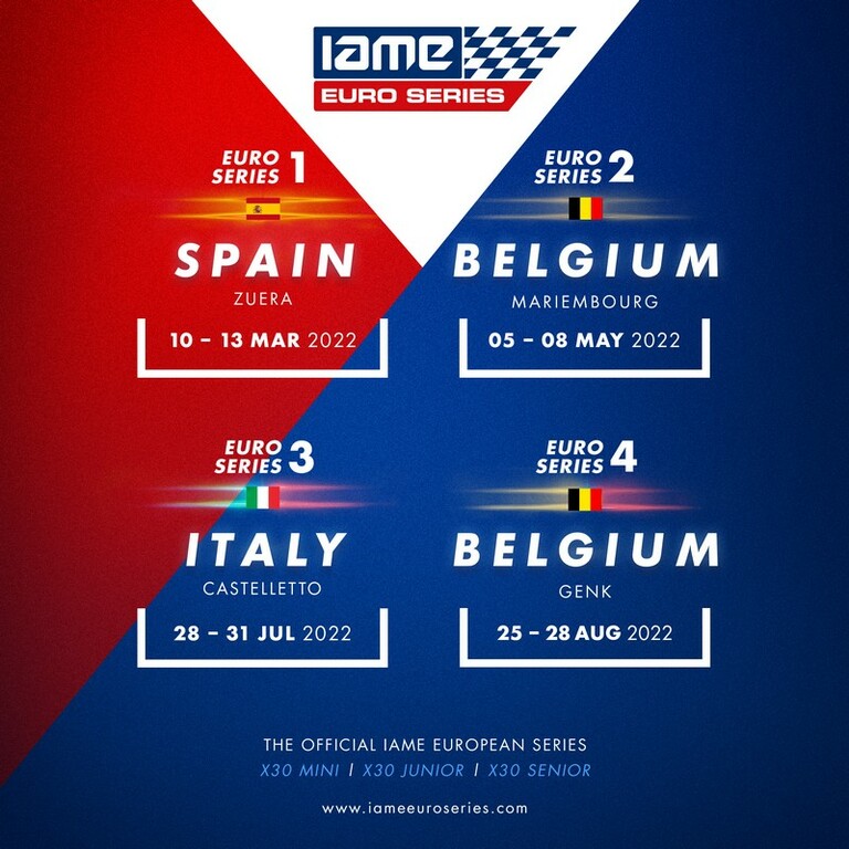 IAME Euro Series Le calendrier 2022 MEDIAKART